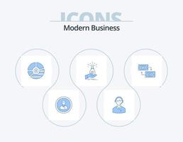 modernes Geschäft blau Icon Pack 5 Icon Design. Unternehmen. Analyse. Unternehmen. Diagramm. Online-Berater vektor