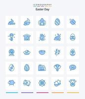 kreativ påsk 25 blå ikon packa sådan som ägg. växt. ägg. blad. ekologi vektor