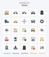 kreative Fahrzeuge 25 Flat Icon Pack wie Auto. Lieferwagen. Kleinbus. Autobahn. kreativ vektor