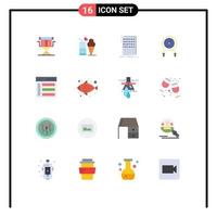 Stock Vector Icon Pack mit 16 Linienzeichen und Symbolen für Intensitäts-Fitness-Kegel-Schnellmischer editierbares Paket kreativer Vektordesign-Elemente