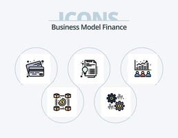 Finanzlinie gefüllt Icon Pack 5 Icon Design. Kosten. Portfolio. Transaktion. Eigenkapital. Lösung vektor