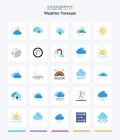 Creative Weather 25 Flat Icon Pack wie Wetter. Nebel. hell. Tag. Sturm vektor