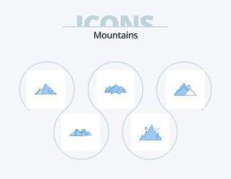 Berge blau Icon Pack 5 Icon Design. hügel. Berg. Natur. Szene. Natur vektor