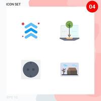 4 tematiska vektor platt ikoner och redigerbar symboler av pil uttag riktning organisk innehåll hus redigerbar vektor design element