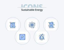 nachhaltige Energie blau Icon Pack 5 Icon Design. Öl. elektrisch. elektrisch. kann. Energie vektor