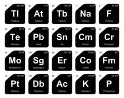 20 prejodisk tabell av de element ikon packa design vektor