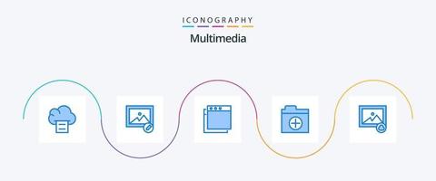 Multimedia Blue 5 Icon Pack inklusive . hinzufügen. Bild vektor