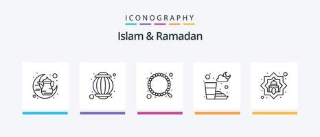islam und ramadan line 5 icon pack inklusive mobiler anwendung. traditionell. Islam. Teekanne. Topf. kreatives Symboldesign vektor