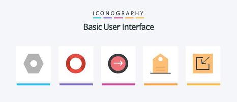 Basic Flat 5 Icon Pack inklusive Import. Slogan. Anwendung. Schild. Navigation. kreatives Symboldesign vektor