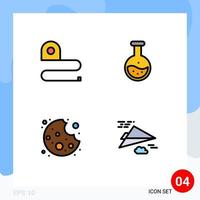 4 kreativ ikoner modern tecken och symboler av konstruktion bita tejp vetenskap mat redigerbar vektor design element