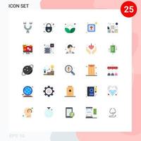 25 universelle flache Farben für Web- und mobile Anwendungen. Lebende religiöse Sicherheitskreuz entspannen editierbare Vektordesign-Elemente vektor