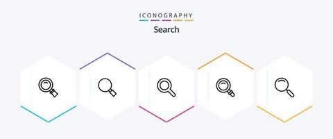 Sök 25 linje ikon packa Inklusive . . Sök. Sök. förstoringsglas vektor