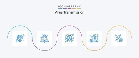virus överföring blå 5 ikon packa Inklusive medicin. transport. bio. medicinsk. ambulans vektor