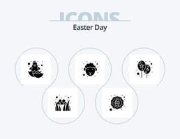 Ostern-Glyphen-Icon-Pack 5 Icon-Design. Veranstaltung. die Schafe. Baby. Lamm. Gesicht vektor