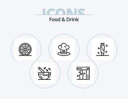 Essen und Trinken Linie Icon Pack 5 Icon Design. Geschirr. Sieden. Lebensmittel. Küche. Fast Food vektor