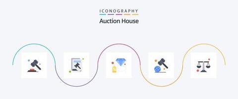 Auktion Flat 5 Icon Pack inklusive Guthaben. Verordnung. Gerichtshammer. Gesetze. Zahltag vektor