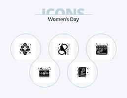 Womens Day Glyph Icon Pack 5 Icon Design. Tag. Frauen. Strauß. Symbol. acht vektor
