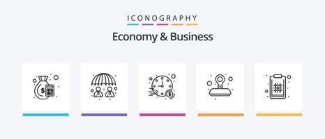 Economy und Business Line 5 Icon Pack inklusive Geld. Bank. Versteigerung. sicher. Anzahlung. kreatives Symboldesign vektor