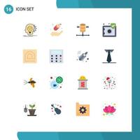 16 platt Färg begrepp för webbplatser mobil och appar finger säkerhet datoranvändning säker försäkring redigerbar packa av kreativ vektor design element