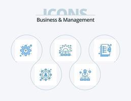 Geschäft und Management blau Icon Pack 5 Icon Design. Zwischenablage. Arbeiten. Unternehmen. Prozess. Verwaltung vektor