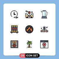 Aktienvektor-Icon-Pack mit 9 Zeilenzeichen und Symbolen für die Vermarktung von keine Hausbrandstudien editierbare Vektordesign-Elemente vektor