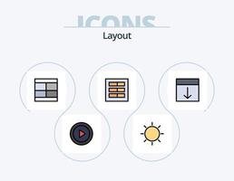 Layoutlinie gefüllt Icon Pack 5 Icon Design. Zeichnen. erstellen. Layout. zwei. Layout vektor