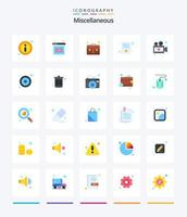 kreatives Sonstiges 25 flaches Icon Pack wie p. Aktentasche. Kassenbon. Rechnung vektor