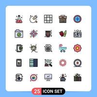 uppsättning av 25 modern ui ikoner symboler tecken för användare gränssnitt rutnät marknadsföring företags- redigerbar vektor design element
