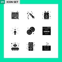 9 kreativ ikoner modern tecken och symboler av bakning uppfattning id mänsklig medvetenhet redigerbar vektor design element