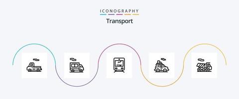 Transportlinie 5 Icon Pack inklusive . Quad. Transport. Fahrrad. Transport vektor