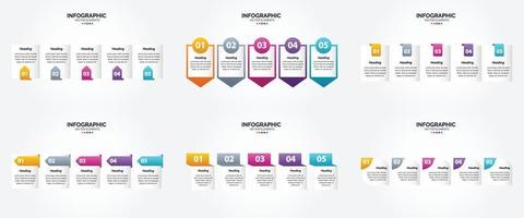 flaches Designset der Vektorillustrations-Infografiken für Werbebroschürenflieger und -zeitschrift vektor