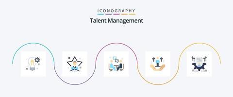 talang förvaltning platt 5 ikon packa Inklusive man. användare. studerande. dissucation. chatt vektor