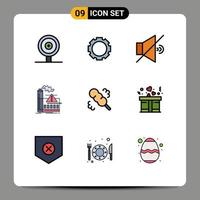 9 kreativ ikoner modern tecken och symboler av gåva dammtrasa volym kvast varna redigerbar vektor design element