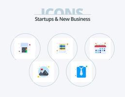 Startups und neue Business Flat Icon Pack 5 Icon Design. Kalender. Aufzeichnung. Berechnungen. Blätter. Unterlagen vektor