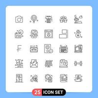 grupp av 25 rader tecken och symboler för skydd grupp Sök företag grekisk redigerbar vektor design element