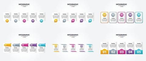 flaches Designset der Vektorillustrations-Infografiken für Werbebroschürenflieger und -zeitschrift vektor