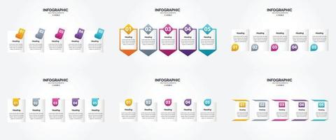 flaches Designset der Vektorillustrations-Infografiken für Werbebroschürenflieger und -zeitschrift vektor