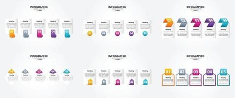 flaches Designset der Vektorillustrations-Infografiken für Werbebroschürenflieger und -zeitschrift vektor