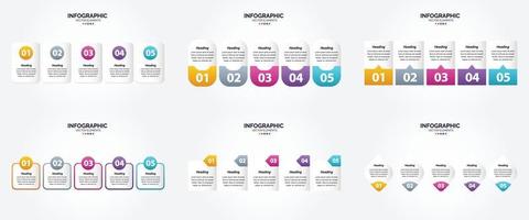 flaches Designset der Vektorillustrations-Infografiken für Werbebroschürenflieger und -zeitschrift vektor