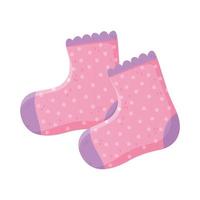 Babyparty, niedliche rosa Socken Punkte Dekoration vektor