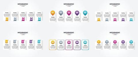 flaches Designset der Vektorillustrations-Infografiken für Werbebroschürenflieger und -zeitschrift vektor