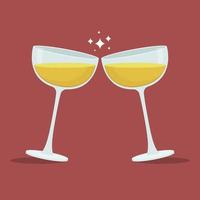 champagne toast glasögon vektor design illustration