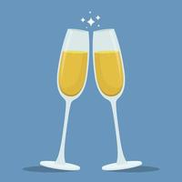 Champagner Toast Gläser Vektor Design Illustration