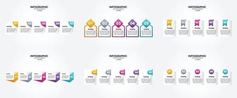 flaches Designset der Vektorillustrations-Infografiken für Werbebroschürenflieger und -zeitschrift vektor