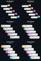 Vektor 6 Infografiken Pack Präsentationsfolie Vorlage 5 Schritte Zyklusdiagramme und Zeitleisten