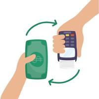 Gutscheinautomat mit Rechnungen Dollar E-Commerce vektor