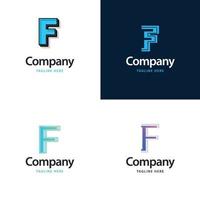 Buchstabe f großes Logo-Pack-Design kreatives modernes Logo-Design für Ihr Unternehmen vektor