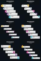 Vektor 6 Infografiken Pack Präsentationsfolie Vorlage 5 Schritte Zyklusdiagramme und Zeitleisten