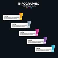 5 Option Infografiken Diagramm Jahresbericht Webdesign Geschäftskonzept Schritte oder Prozesse vektor