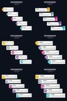 Vektor 6 Infografiken Pack Präsentationsfolie Vorlage 5 Schritte Zyklusdiagramme und Zeitleisten